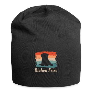 Vintage Retro Bichon Frise Dog Lover - Bonnet en jersey - noir - Devant