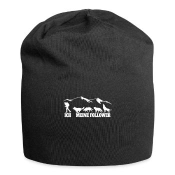 Hiking Accessories Wanderer Motif - Jersey Beanie - black - Front