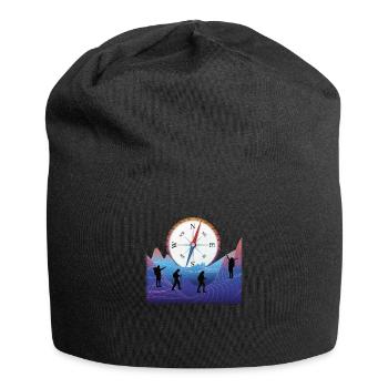 Hiking Accessories Wanderer Motif - Jersey Beanie - black - Front