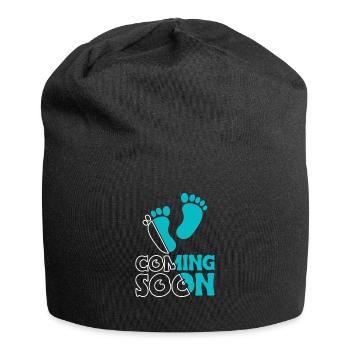 Coming Soon Mama Schwanger Shirt Geschenk - Jersey-Beanie - Schwarz - Vorne