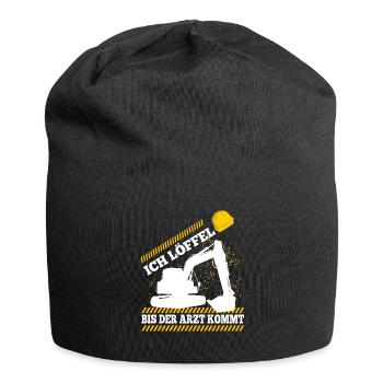 Ich Löffel Bis Der Arzt Kommt Spruch Baggerfahrer - Jersey-Beanie - Schwarz - Vorne