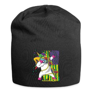 Dab Unicorn Festival Parade Beads Mardi Gras - Jersey-Beanie - Schwarz - Vorne