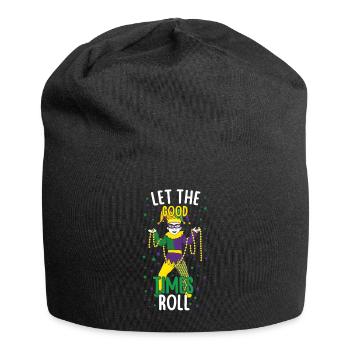 Jester Clown Festival Parade Beads Mardi Gras - Jersey Beanie - black - Front