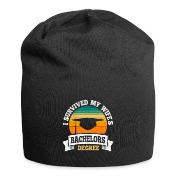 Überlebt Meine Frau hat einen Bachelor Abschluss - Jersey-Beanie - Schwarz - Vorne