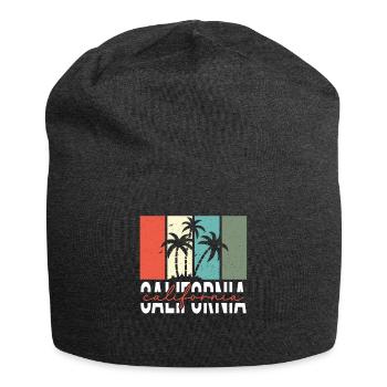 Kalifornische Sommersonne Palmen Strand Wasser - Jersey-Beanie - Anthrazit - Vorne