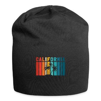 Kalifornische Sommersonne Palmen Strand Wasser - Jersey-Beanie - Schwarz - Vorne