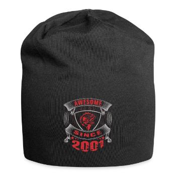 Awesome since 2001. Angel, Angler's birthday - Jersey Beanie - black - Front