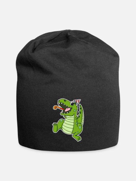Dino Party - Jersey-Beanie - Schwarz
