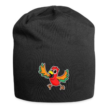 Perroquet Oiseaux Oiseaux - Bonnet en jersey - noir - Devant