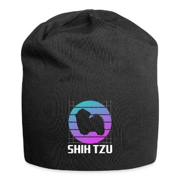 Retro Shih Tzu Dog Lover - Jersey Beanie - black - Front