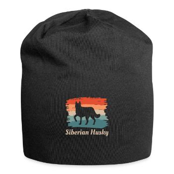 Vintage Retro Siberian Husky Huskies Dog Lover - Jersey Beanie - black - Front
