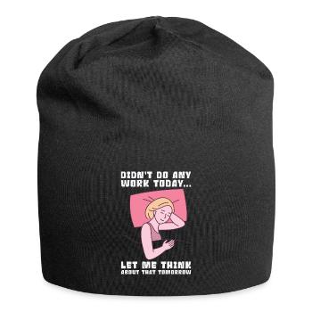 Prokrastinator Arbeit Schlafen Line Art Zeichnung - Jersey-Beanie - Schwarz - Vorne