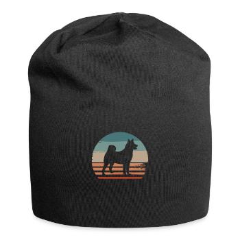 Retro Shiba Inu Hundeliebhaber - Jersey-Beanie - Schwarz - Vorne