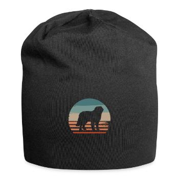 Vintage Retro Bernhardiner Hundeliebhaber - Jersey-Beanie - Schwarz - Vorne
