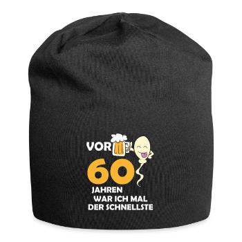 Vor 60 Jahren war ich mal der Schnellste - Jersey-Beanie - Schwarz - Vorne