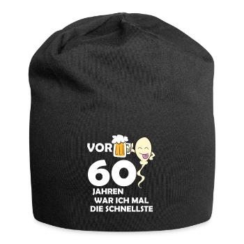 Vor 60 Jahren war ich mal die Schnellste - Jersey-Beanie - Schwarz - Vorne