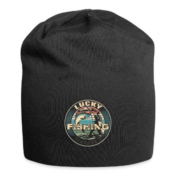 Chemise de pêche porte-bonheur. Pêcheurs à la ligne, pêche, - Bonnet en jersey - noir - Devant