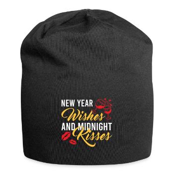 Réveillon du Nouvel An, Paix, Amour, Bonne Année - Bonnet en jersey - noir - Devant