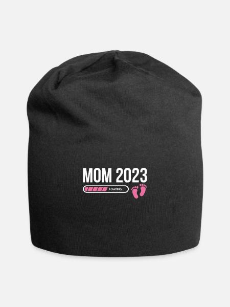 Mom 2023 Loading Shirt Geschenk - Jersey-Beanie - Schwarz