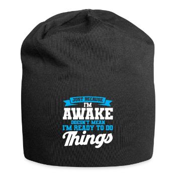 Zwillinge - Jersey-Beanie - Schwarz - Vorne