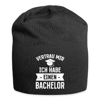 Vertrau mir ich habe einen Bachelor Abschluss - Jersey-Beanie - Schwarz - Vorne