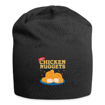 Poulet Nuggets Poulet Nuggets Cadeau de restauration rapide - Bonnet en jersey - noir - Devant