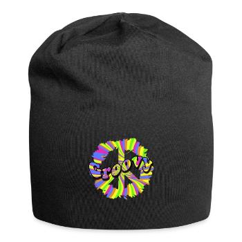 Hippie Peace Groovy Flowerpower Boho Woodstock - Bonnet en jersey - noir - Devant