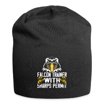 Falkner Wanderfalke Vintage Falknerei - Jersey-Beanie - Schwarz - Vorne