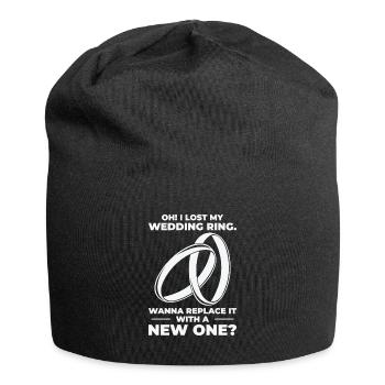 Couple Relationship Wedding Ring Pick Up Lines - Jersey Beanie - black - Front