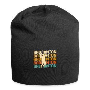 Retro Vintager klassischer Badminton-Spieler - Jersey-Beanie - Schwarz - Vorne