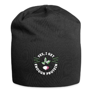 Vegan Diet Yes I Get Enough Plant Based Meat Free - Jersey Beanie - black - Front