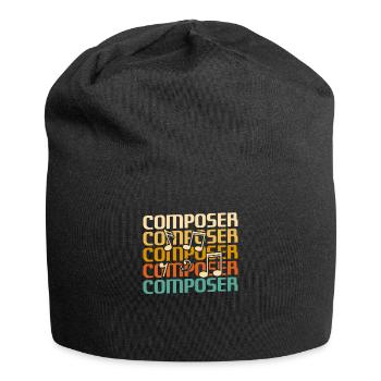 Retro Vintage Classic Composer Music Composing - Jersey Beanie - black - Front