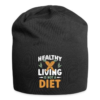 Vegan Diet Healthy Living Is Dairy Free Vegetarian - Jersey Beanie - black - Front