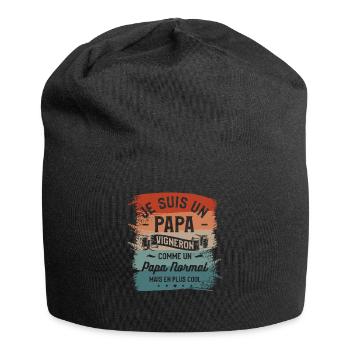 Je Suis Un Papa Vigneron Comme Un Papa Normal - Bonnet en jersey - noir - Devant