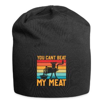 BBQ Smoker Saying - You Can't Beat My Meat - Jersey Beanie - black - Front
