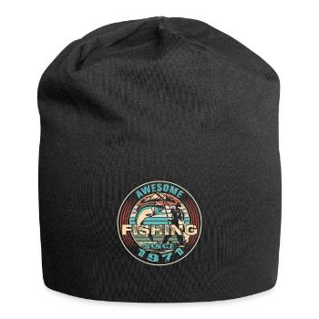 Awesome since 1971. Angel, angler's birthday - Jersey Beanie - black - Front