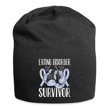 Eating Disorder Month Survivor Ribbon Boxing Glove - Jersey Beanie - black - Front