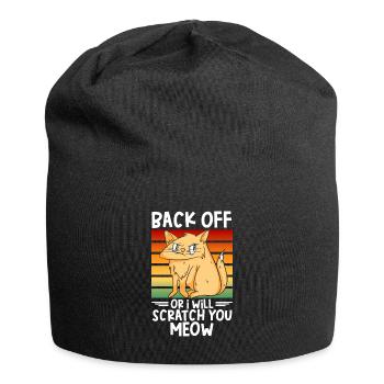 Mean Cat Pet Angry Feline Cat Pet Owner Kitten - Jersey Beanie - black - Front