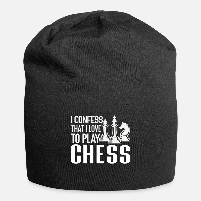 Chess Tournament Coach Chess piece Queen Chess Day - Jersey Beanie - black