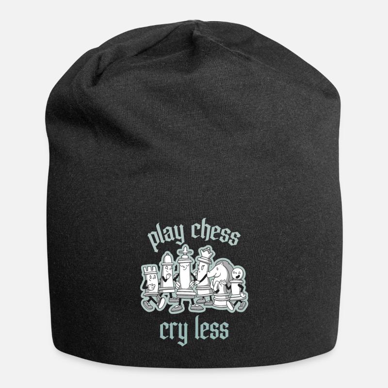 Chess Tournament Coach Chess piece Queen Chess Day - Jersey Beanie - black