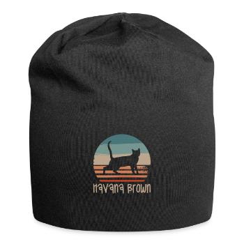Vintage Retro Havana Brown Cat Lover - Bonnet en jersey - noir - Devant