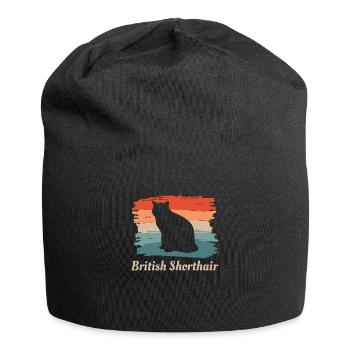 Vintage Rétro British Shorthair Cat Lover - Bonnet en jersey - noir - Devant