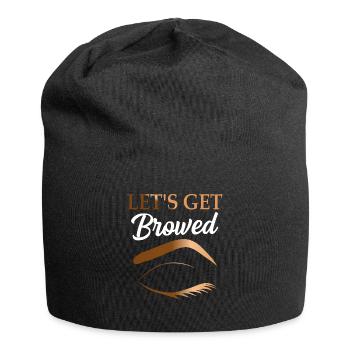 Cosmetology Beautician Make Up Brow Collection - Jersey Beanie - black - Front