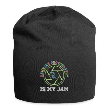Newborn Photographer Baby Photography Saying - Jersey Beanie - black - Front