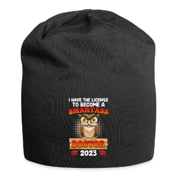 Lizenz zum klugscheißen Ich habe einen Doktortitel - Jersey-Beanie - Schwarz - Vorne