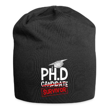 Ph.D Überlebt Ich habe einen Doktor Doktortitel - Jersey-Beanie - Schwarz - Vorne