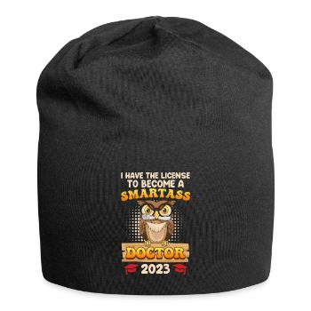 Lizenz zum klugscheißen Ich habe einen Doktortitel - Jersey-Beanie - Schwarz - Vorne