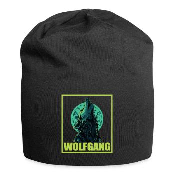 WOLFGANG Name Wolf outfit for name day with name - Jersey Beanie - black - Front