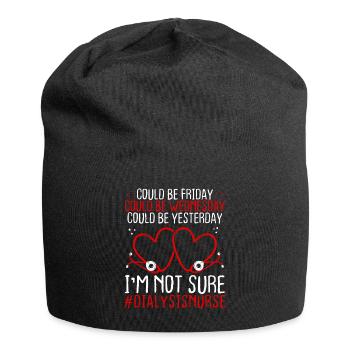 Dialysis Nurse Night Shift Worker Stethoscope - Jersey Beanie - black - Front