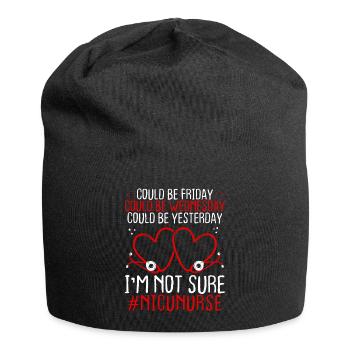 Nicu Nurse Night Shift Worker Stethoscope - Jersey Beanie - black - Front